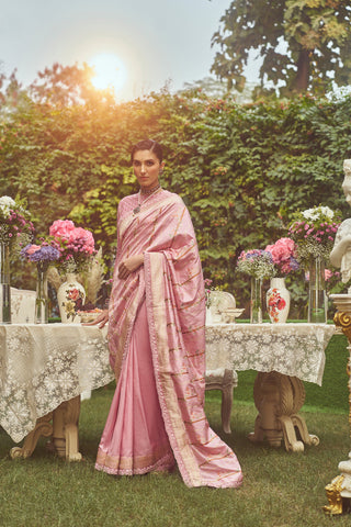 'Joan of Arc' Kadhua Meenakari Zari Handloom Sari with Embroidered Border