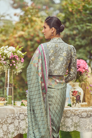 'Jane Eyre' Kadhua Meenakari Zari Handloom Sari with Embroidered Border