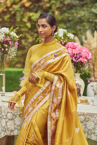 'Estella' Kadhua Meenakari Zari Handloom Sari