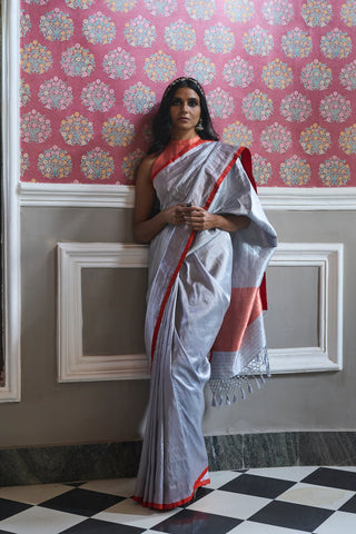 'Jhilmil Chandini' Tissue Pure Silk Benarasi Handloom Sari