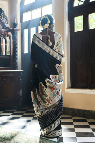 'Mehrab Gulab' Sanjh Kadhua Benarasi Handloom Sari