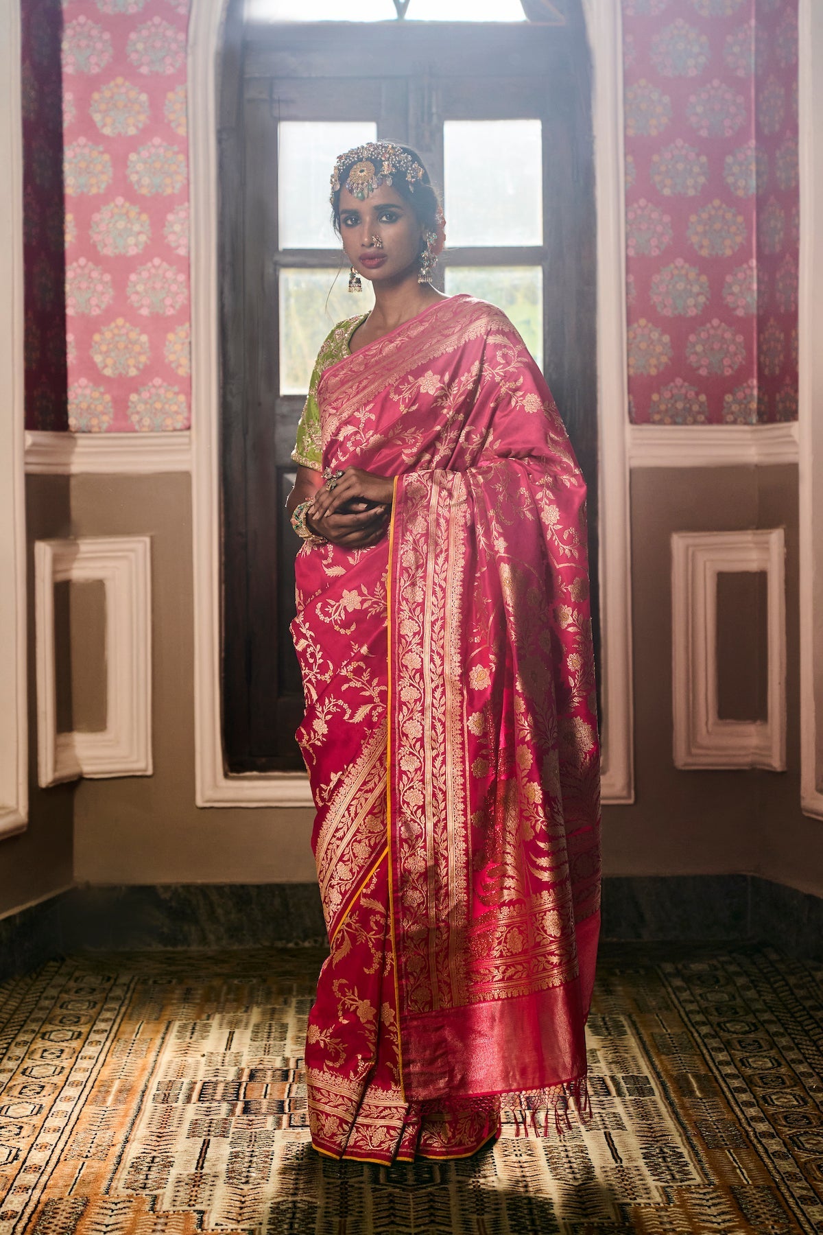 'Jaal Manjari' Rani Jangla Kadhua Benarasi Handloom Sari