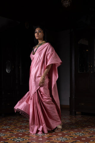 'Gulabi Anchal' Gulabi Geometric Benarasi Handloom Sari