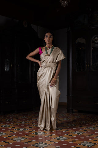 'Billori Anchal' Gulabi Geometric Benarasi Handloom Sari