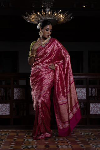 'Roop Raj' Rani Jaal Benarasi Handloom Sari