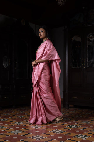 'Gulabi Anchal' Gulabi Geometric Benarasi Handloom Sari