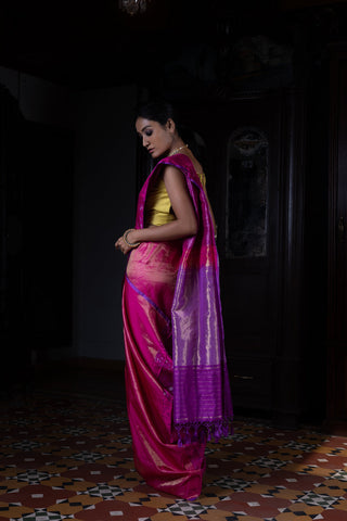 'Pushp Rekha' Rani Tanchoi Benarasi Handloom Sari