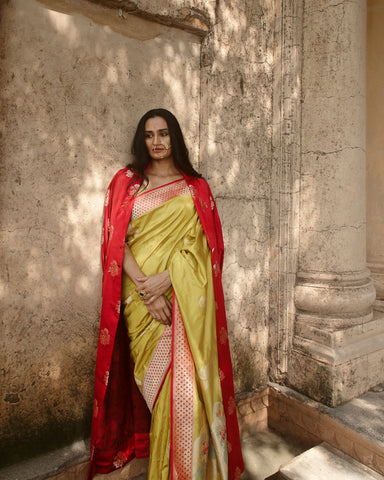 'Mehrab Gulab' Ektara Beranasi Handloom Sari