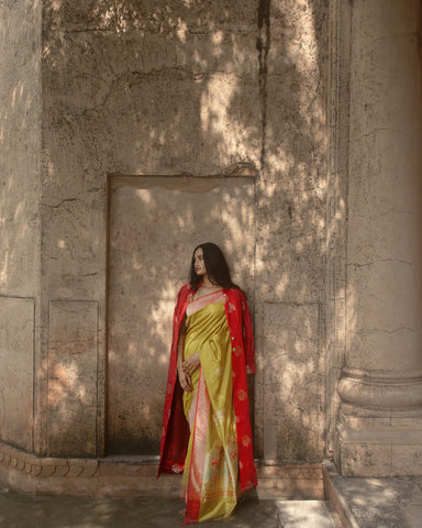 'Mehrab Gulab' Ektara Beranasi Handloom Sari