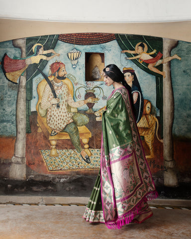 'Sajeeli Sundari' Jaitooni Kadiyal Benarasi Handloom Sari