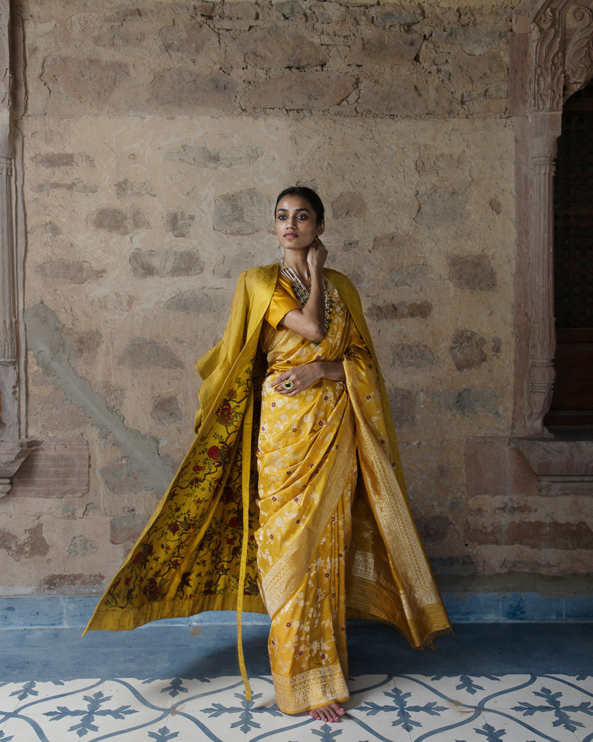 Pitambari Jangla Kadhua Zari Pure Silk Benarasi Handloom Sari