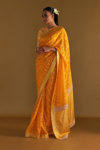 MANGO YELLOW SPRINGBUD SAREE