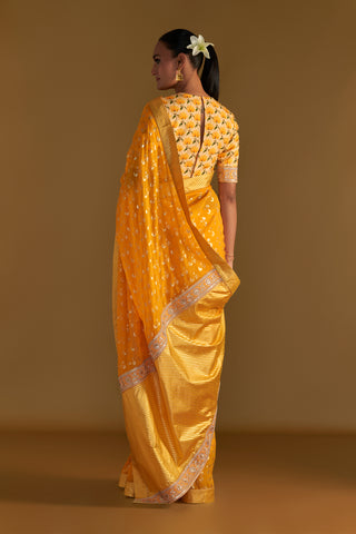 MANGO YELLOW SPRINGBUD SAREE