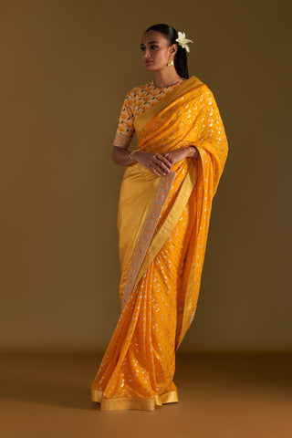 MANGO YELLOW SPRINGBUD SAREE