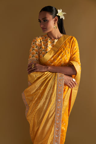 MANGO YELLOW SPRINGBUD SAREE