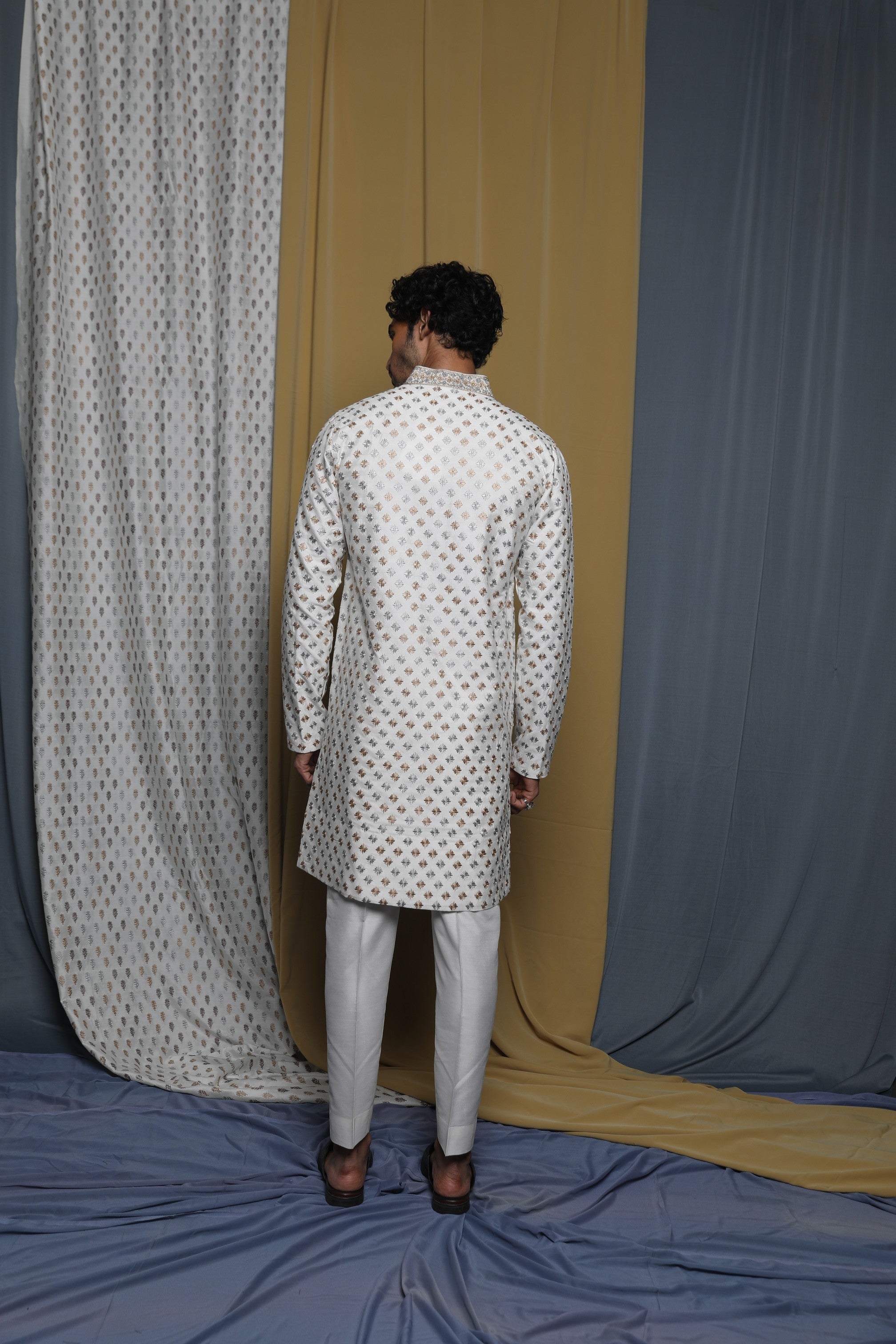 Off-White all over emb kurta