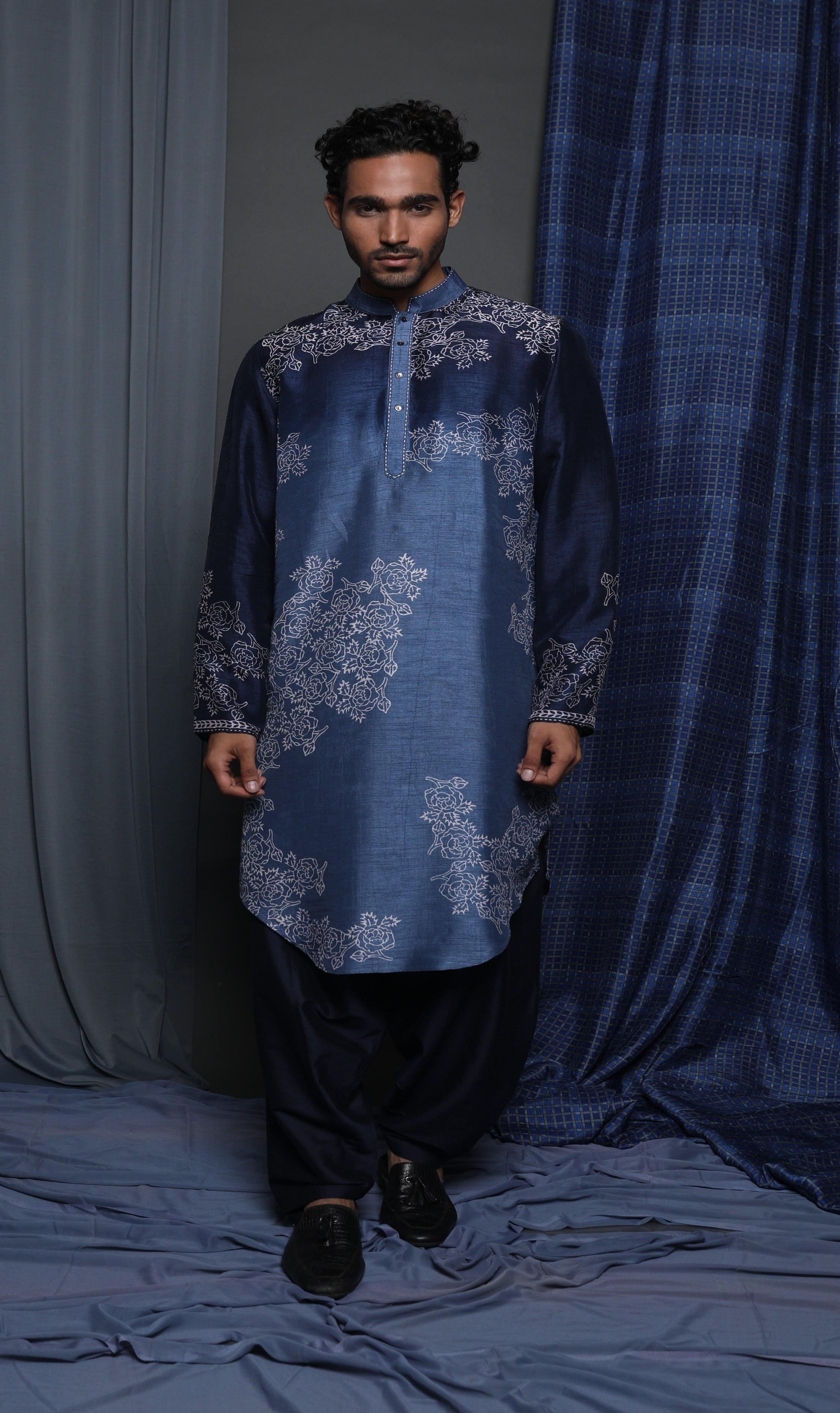 Indgo Ocean printed kurta