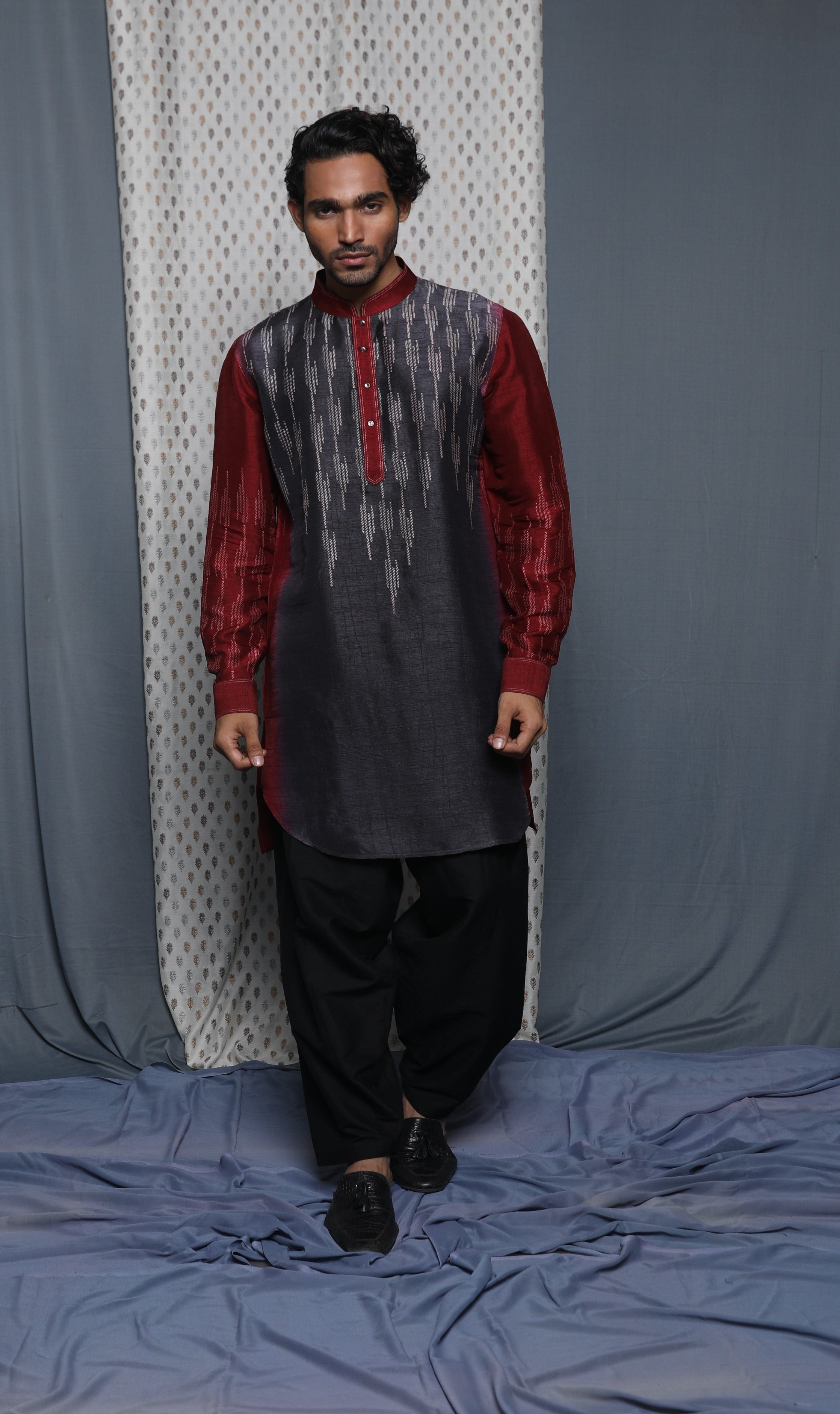 Grey Shaded printed kurta