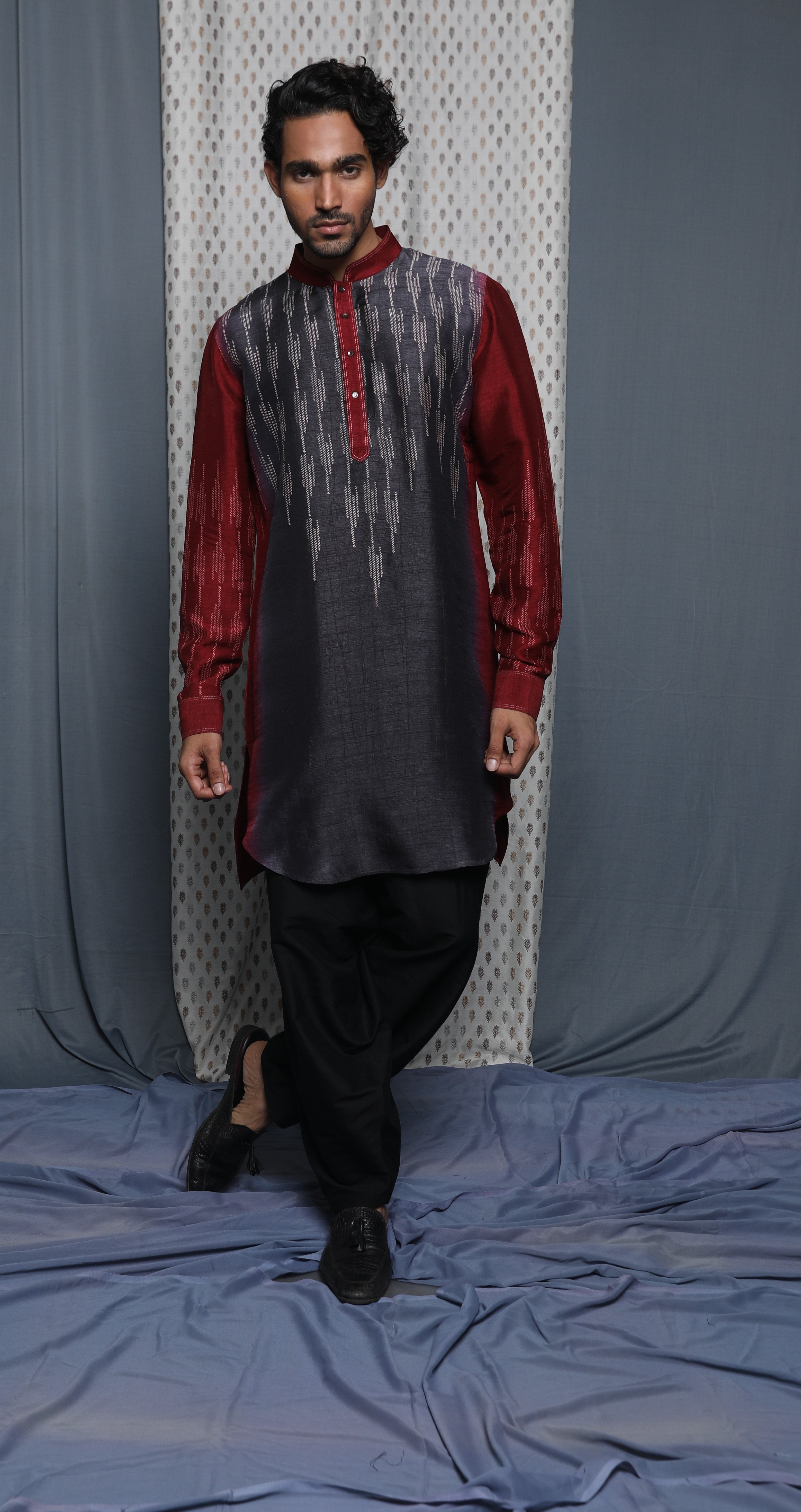 Grey Shaded printed kurta