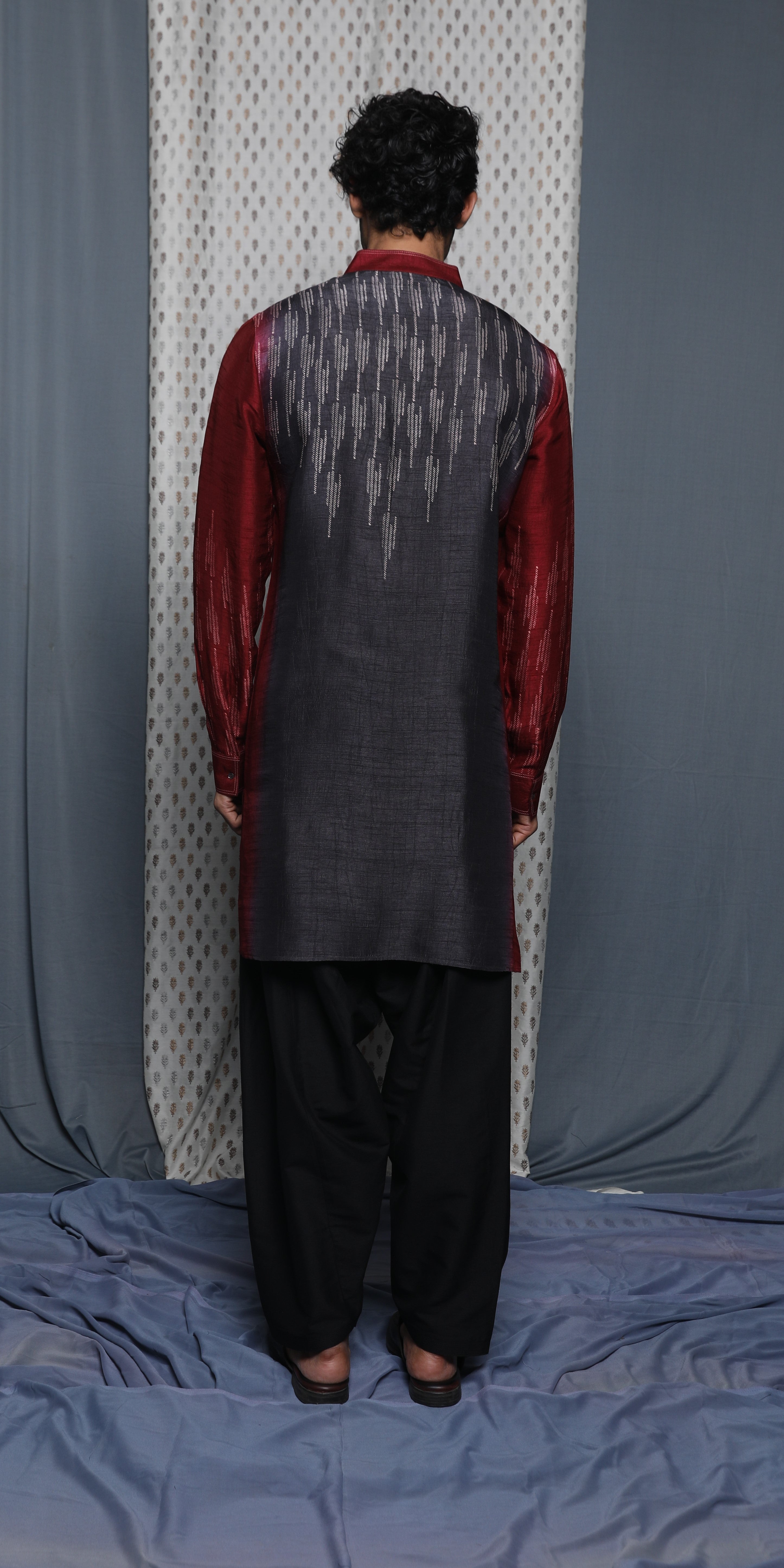 Grey Shaded printed kurta