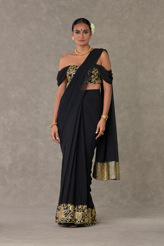 Black 'Neel- Kamal' Corset Saree