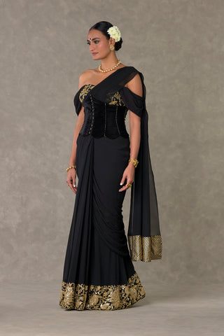 Black 'Neel- Kamal' Corset Saree