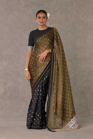 Black Winegarden Tissue Saree