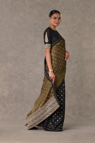 Black Winegarden Tissue Saree