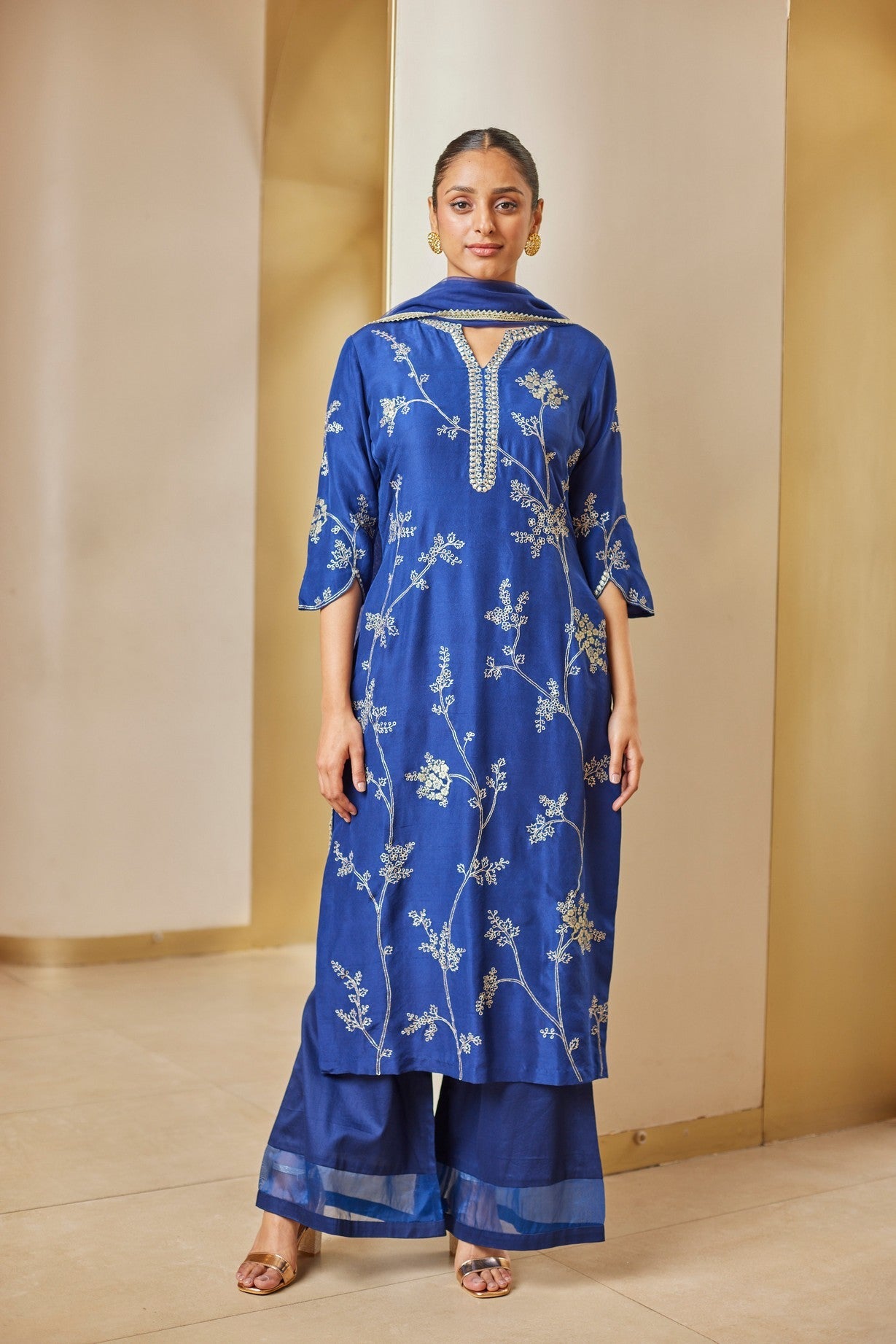 Midnight Blue Embroidered Suit