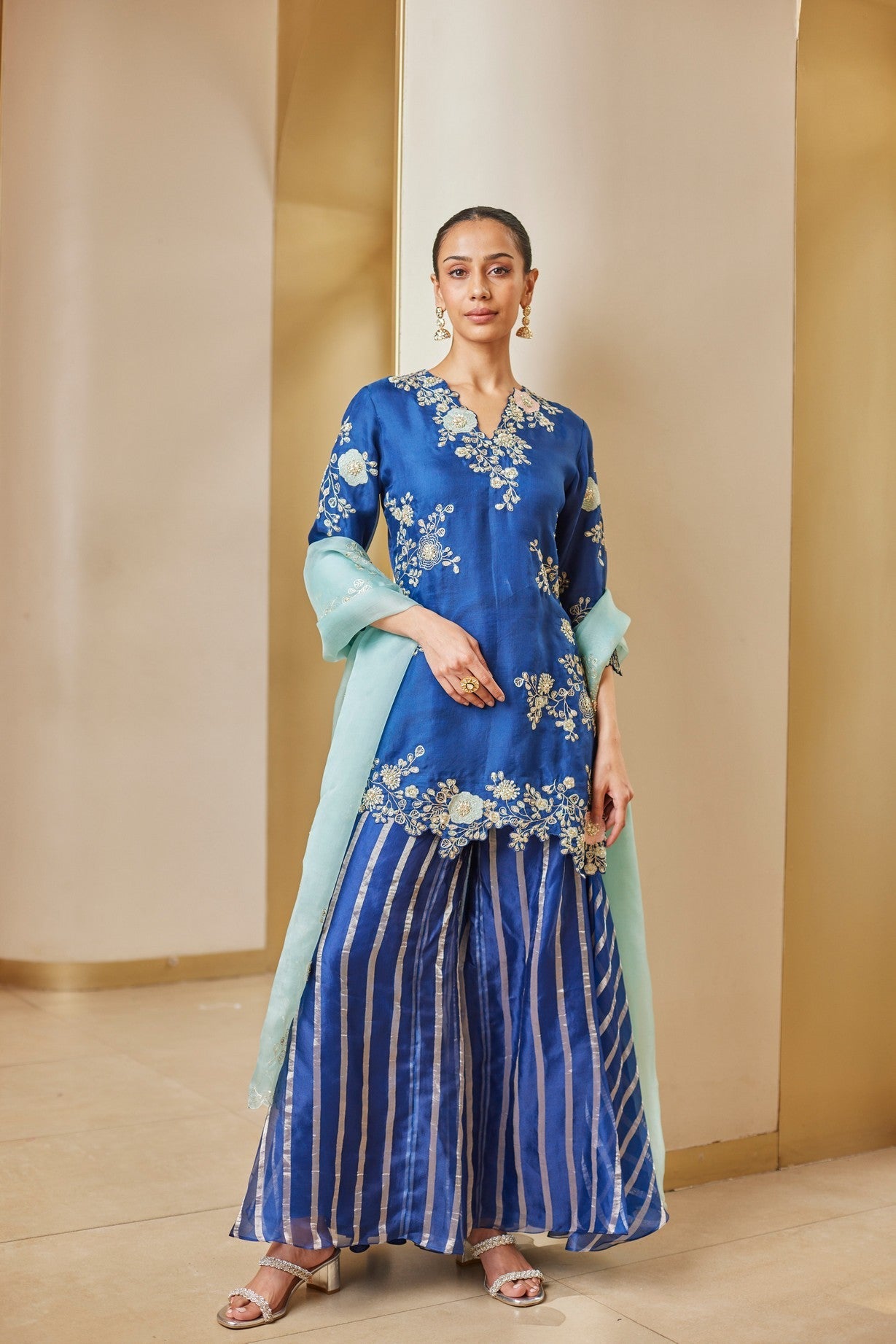 Midnight Blue Sharara Suit