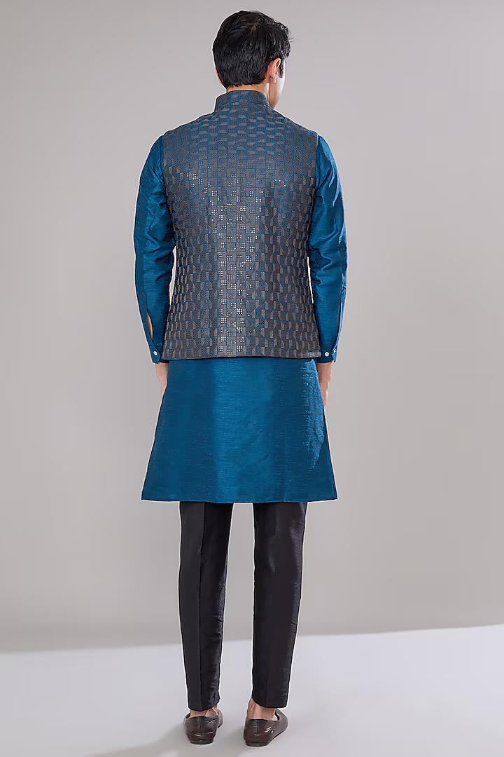 Royal Blue Embroidered Kurta Set