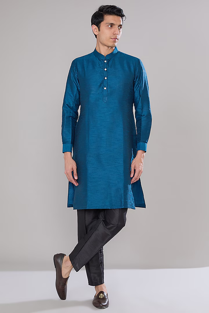 Royal Blue Embroidered Kurta Set