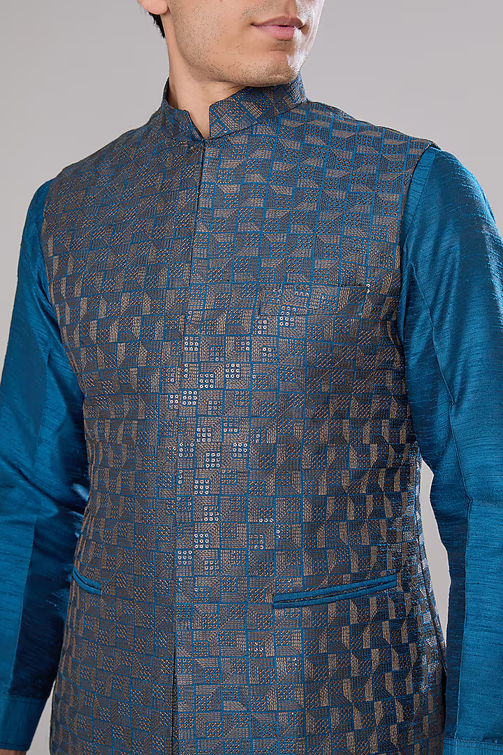 Royal Blue Embroidered Kurta Set