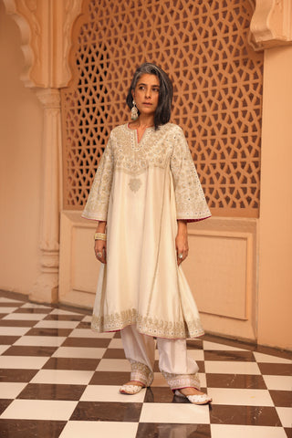 Aiman - Short Knee Length Chauga with Salwar and Odhni