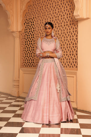 Humeyra - Rosepink Lehenga with Blouse and Dupatta