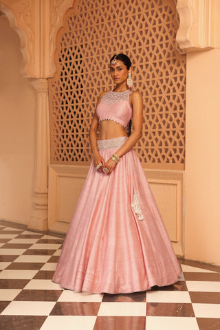 Humeyra - Rosepink Lehenga with Blouse and Dupatta