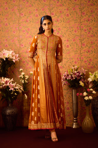 Amber Mustrad Yellow Anarkali Suit