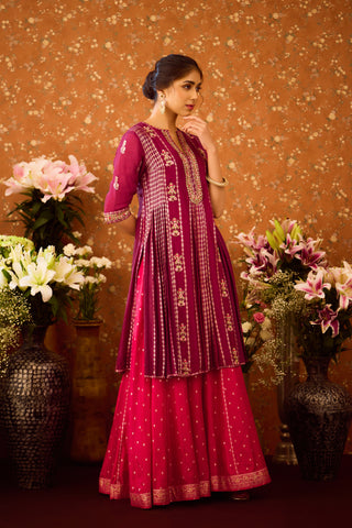 Raspberry Purple Kurta Sharara Set