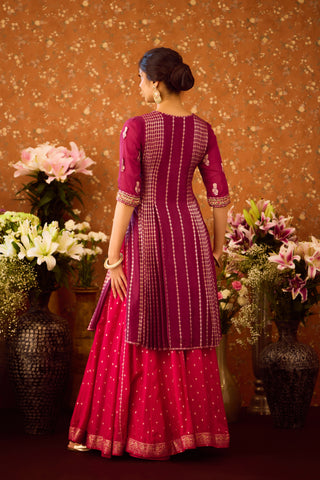 Raspberry Purple Kurta Sharara Set