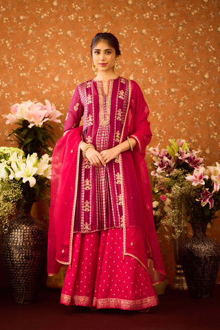 Raspberry Purple Kurta Sharara Set