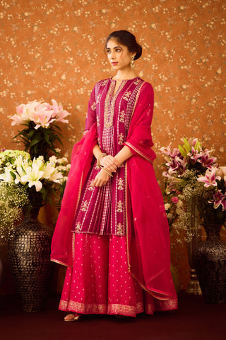 Raspberry Purple Kurta Sharara Set