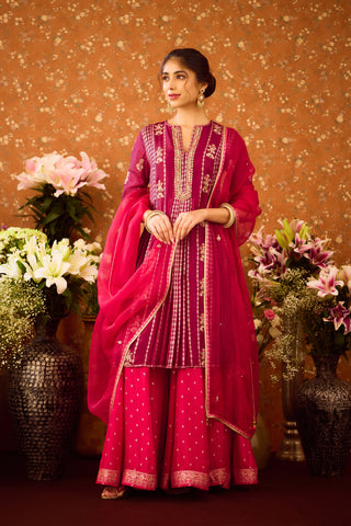 Raspberry Purple Kurta Sharara Set