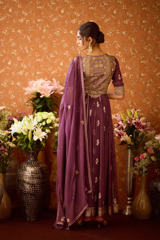 Prune Purple Anarkali Suit