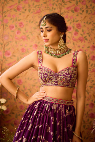 Phlox Purple Pink Lehenga Set