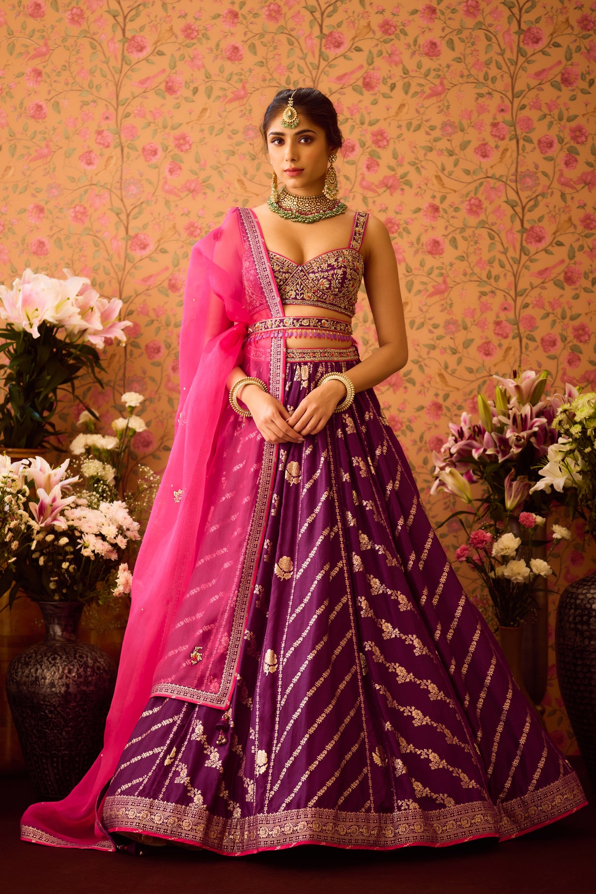 Phlox Purple Pink Lehenga Set