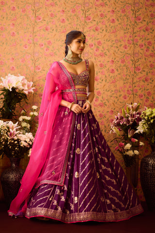 Phlox Purple Pink Lehenga Set