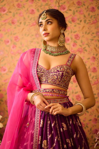 Phlox Purple Pink Lehenga Set