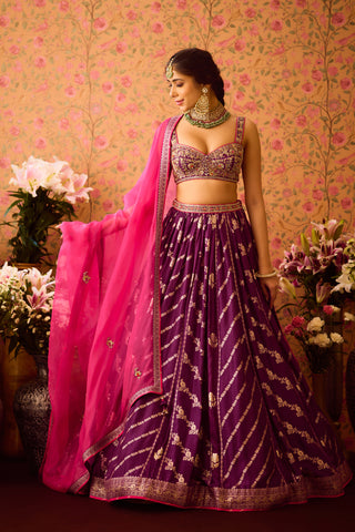 Phlox Purple Pink Lehenga Set