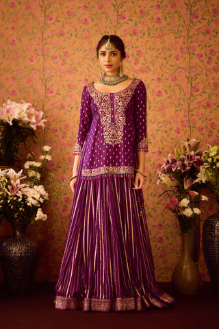 Phlox Purple Pink kurta Skirt set