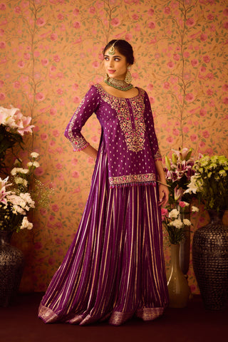 Phlox Purple Pink kurta Skirt set